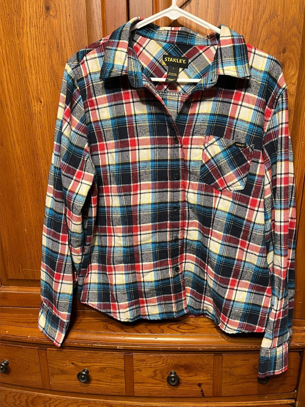 Stanley Red, Blue & White Plaid Button-Down Shirt